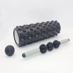 BLWOENS - Rodillo Masaje Muscular 3 en1 Rodillos de Espuma con Palos de Masaje