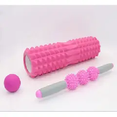 BLWOENS - Rodillo Masaje Muscular 3 en1 Rodillos de Espuma con Palos de Masaje