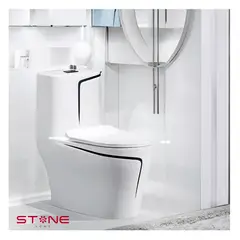 STONE - INODORO ONE PIECE MINIMALISTA HANK REDONDO BLANCO CNEGRO STONE
