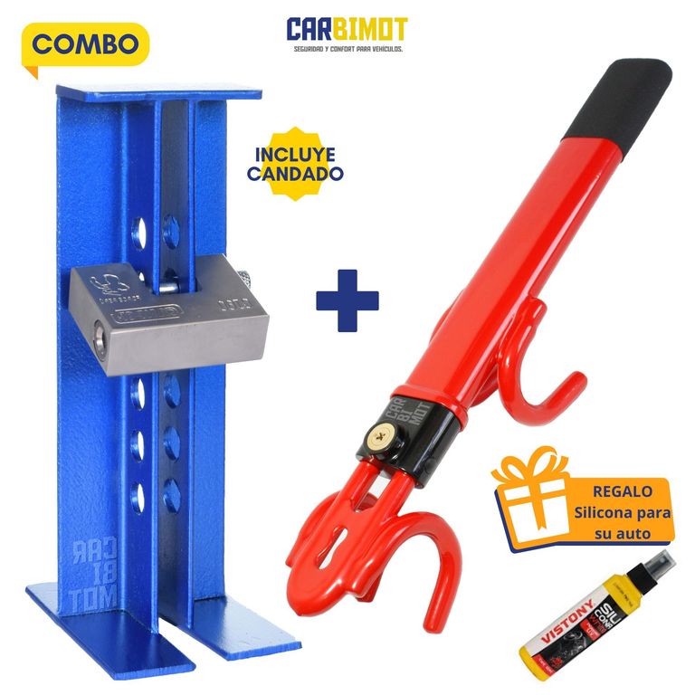 SEGURO BLOQUEO TRABA PEDAL VOLANTE TIMON COMBO REGALO
