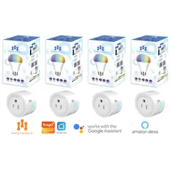 MADTRONIX - Foco y Enchufe Inteligente con Alexa y Google Pack x 8