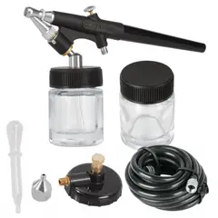 TRUPER - KIT AEROGRAFO DE SUCCION, MANGUERA 150cm, 2 VASOS y adaptador,