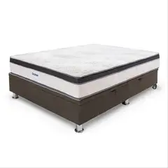 DRIMER - Cama Practibox Pocket Aero Látex 1.5 Plazas Gris