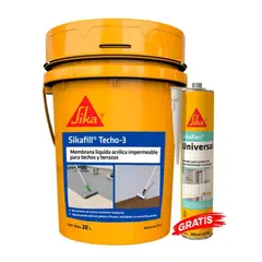 SIKA - Pack Impermeabilizante Sikafill Techo-3 Gris x 20L Sikaflex