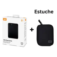 WESTERN DIGITAL - DISCO EXTERNO 2 TB ELEMENTS + ESTUCHE FUNDA WD