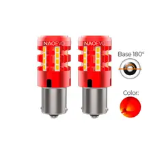 NAOEVO - Led Señal P21W BA15S CANBUS Luz Roja 2500LM