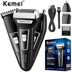 KEMEI - Afeitadora Cortadora Rasuradora Inalambrica 3 en1 KM-6558