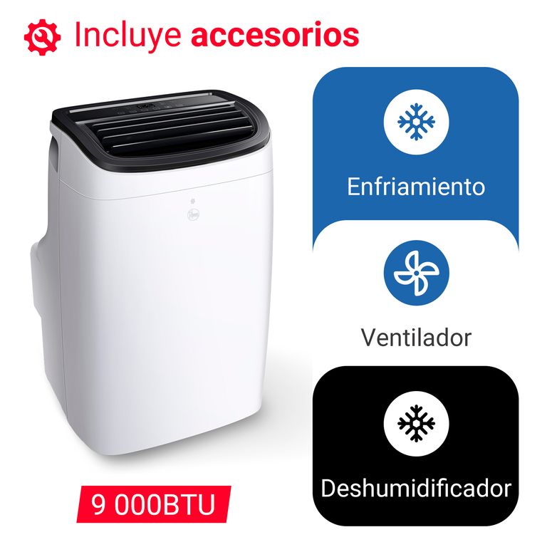 AIRE ACONDICIONADO PORTÁTIL 9K BTU RHEEM - 4 en 1