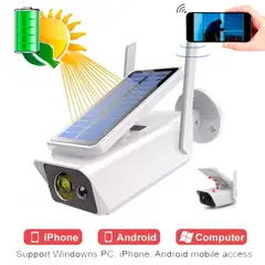 GENERICO - Cámara De Vigilancia Solar Exterior 1080p Recargable Con Visión Nocturna