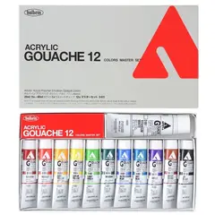 GENERICO - HOLBEIN Acryla Gouache set 20 ml y 1 blanco 40ml 12 colores