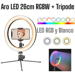 OEM - Aro LED de Color y Blanco RGBW 26cm Tripode Soporte