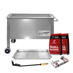 GRILLCORP - Caja China Mediana Venecia Inoxidable con accesorios parrilleros