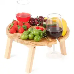 GENERICO - Mesa Plegable De Madera Plegable Para Piqueos Y Vinos