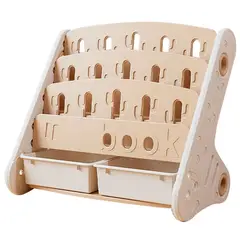 VOLTERETAS - Librero Infantil Para Niños Con Estantes Para Habitación Beige