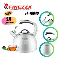 FINEZZA - Tetera de Acero Inoxidable de 2.5 litros FF-T0040