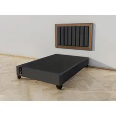 BARAKA HOME - Dormitorio Segovia + Cabecera Aerea 1.5 plz - Negro y Catania