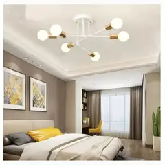 CEMLIGHTING - Lámpara de techo getafe blanco con dorado sockets