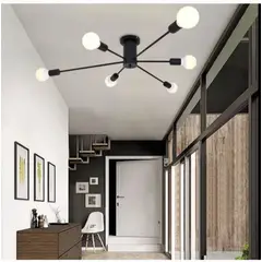 CEMLIGHTING - Lámpara de techo satélite negro 6 sockets