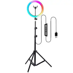 OEM - Aro LED RGB 8pulg 20cm para TikTok Youtuber  Instagram + Tripode 210cm