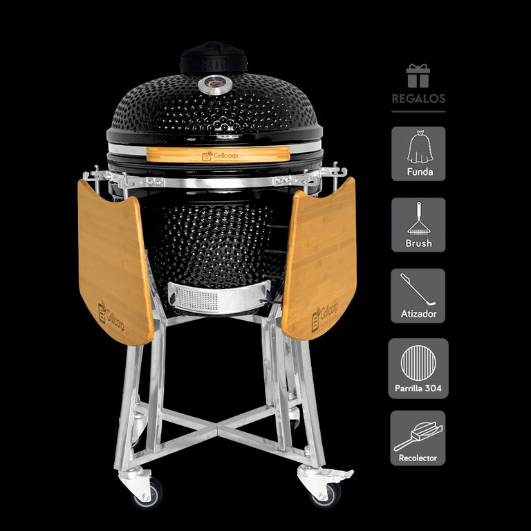 Kamado Granada 20 Negro + 4 accesorios
