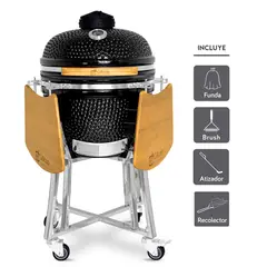 GRILLCORP - Kamado Clásico 20 Negro con regalos básicos