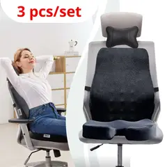 DAUER - TRIO Cojín Asiento y Respaldar Viscogel + Bambu con Forro Negro REGALO