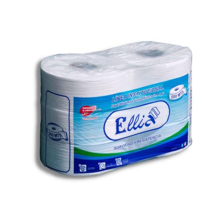 Papel Higiénico Jumbo Ellia 500 metros x 6 rollos