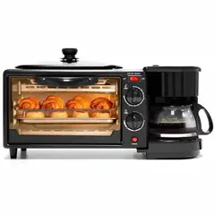 GENERICO - Horno de Estación Desayunero 3 en 1 Multifunción