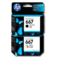 HP - Kit Tinta 667 Negro Tricolor Original