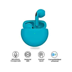 TWS - Audifono Bluetooth Pro 6 Premiun V5.3 Turqueza