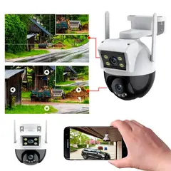 SEISA - Camara Doble Lente Para Exterirores De Vigilancia PTZ - Wifi Dos Camara fullHD