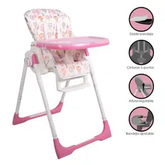 EVEZO - Silla de Comer Graduable para Bebé »NELLY» Pink