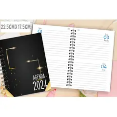 GENERICO - Agenda BI-Diaria Varón 2024 Negro Gold