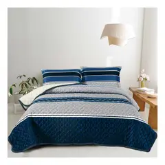 VENEZIA - Set de Cubrecama 2 Pz con Sherpa Modelo EUROPEO 100% Algodón