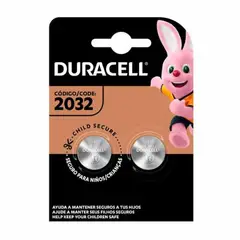 DURACELL - PILA CR2032 3V LITIO BLISTER DE 02 PILAS