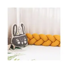 GENERICO - Trenza protector de cuna de 4 metros en color Mostaza