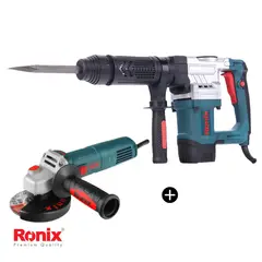 RONIX - CB010: Martillo Demoledor 1050W 2809 + Amoladora Angular 4-1/2″ 840W 3111