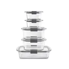 RUBBERMAID - Set Hermeticos Brilliance Vidrio 10 piezas