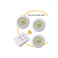 OEM - Luz Led de Control White Remoto Inalámbrico Juego por 3 Piezas