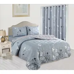 CASATEX - CUBRECAMA CON CORTINA 7 PIEZAS