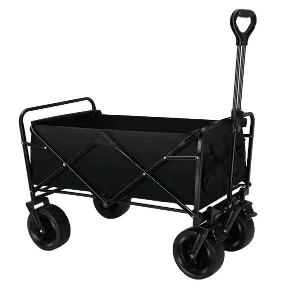 Remolque Coche Carrito Para Camping Compras Plegable - Negro