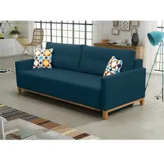 DMUEBLES - SOFA CAMA AMBER 1.5 PLAZAS AZUL
