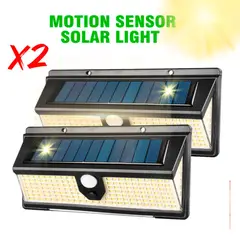 GENERICO - Combo 2x Lámparas Solares Con Luces Alarma Patrulla Rojas y Azules