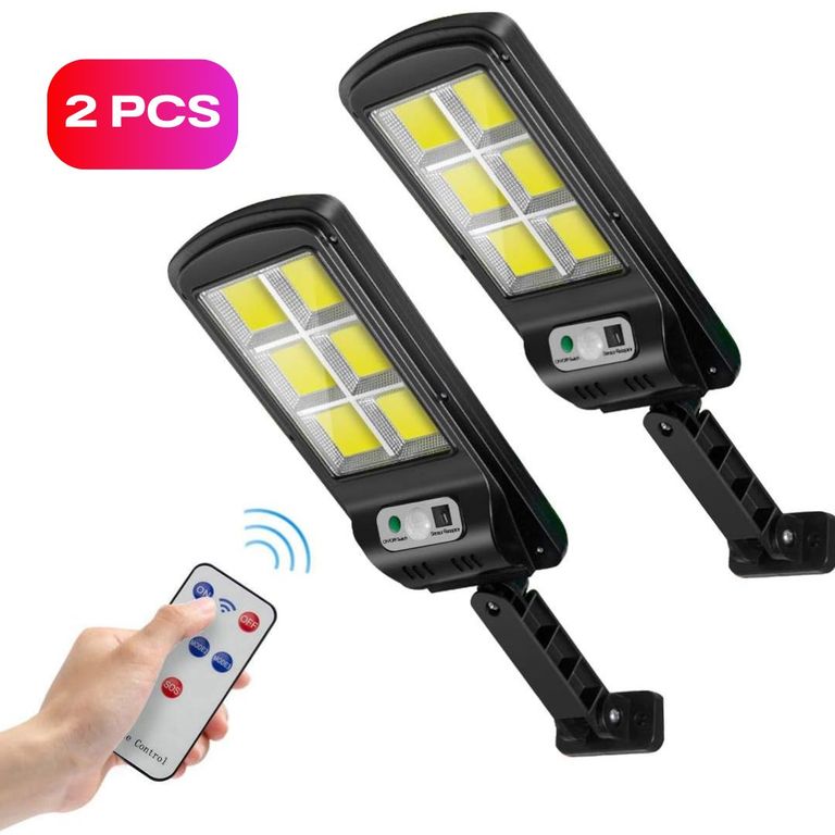 Lamparas Solares de Exterior Dobles Iluminaciòn Led con Control