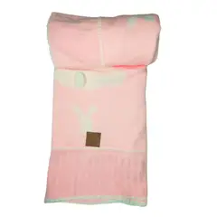 EUBEBE - Manta de hilo Rosado de BEBE modelo Conejo