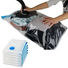 GENERICO - 6 BOLSAS COMPRESORA AL VACIO 50X70CM ROPA EDREDON