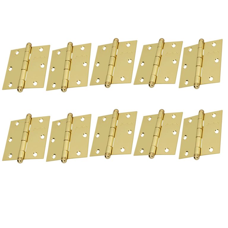Bisagra 3"x3" acero latonado, redonda, Hermex 10 unidades