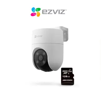 EZVIZ - Cámara Inalámbrica WiFi PT H8C Para Exteriores Full Hd + MicroSD 128 GB -