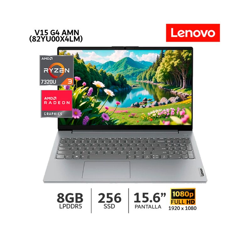 Laptop Lenovo V15 G4 AMN, AMD Ryzen 3-7320U 8GB RAM 256GB SSD 156 FHD 82YU00X4LM
