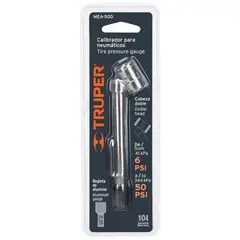 TRUPER - MEDIDOR DOBLE DE AIRE 6-50 PSI 19098